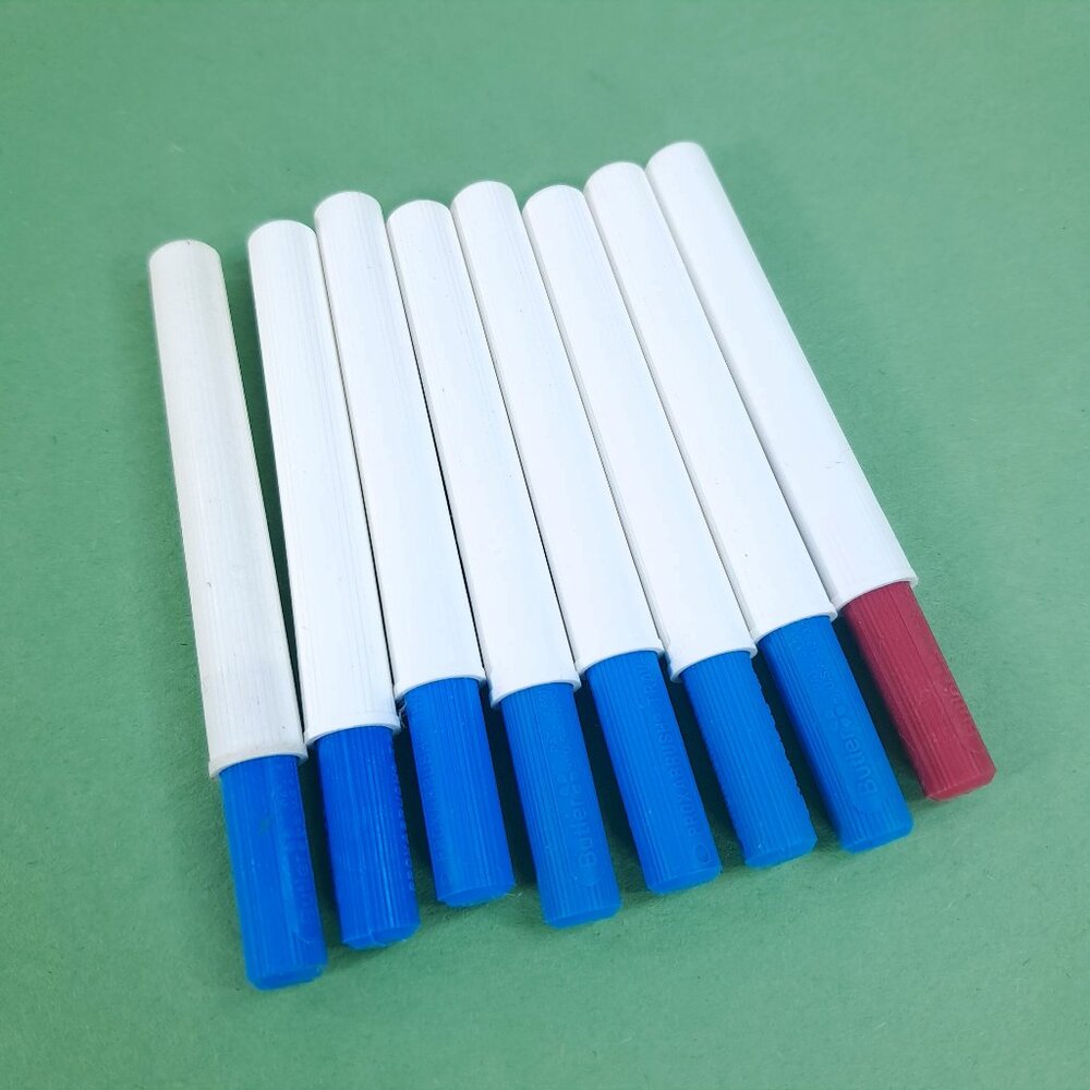 GUM Proxabrush Trav-Ler‎ Tapered traveler brushes set 8 blue red brush Vintage